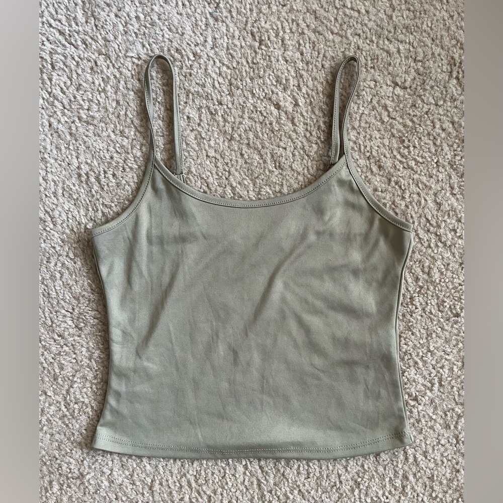 Almost Famous Olive Green Tank Top Adjustable Spaghetti Strap